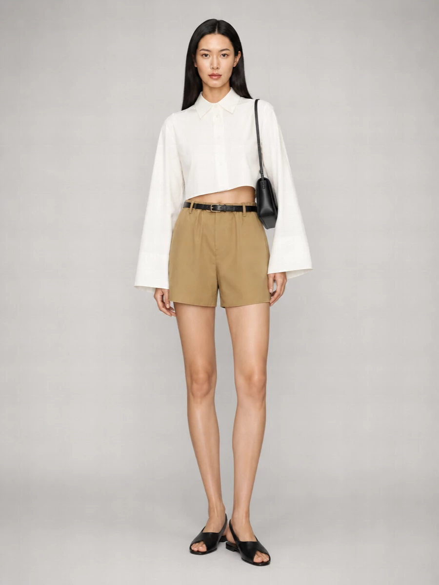 Mm6 Maison Margiela Wide-Leg Cropped Shorts