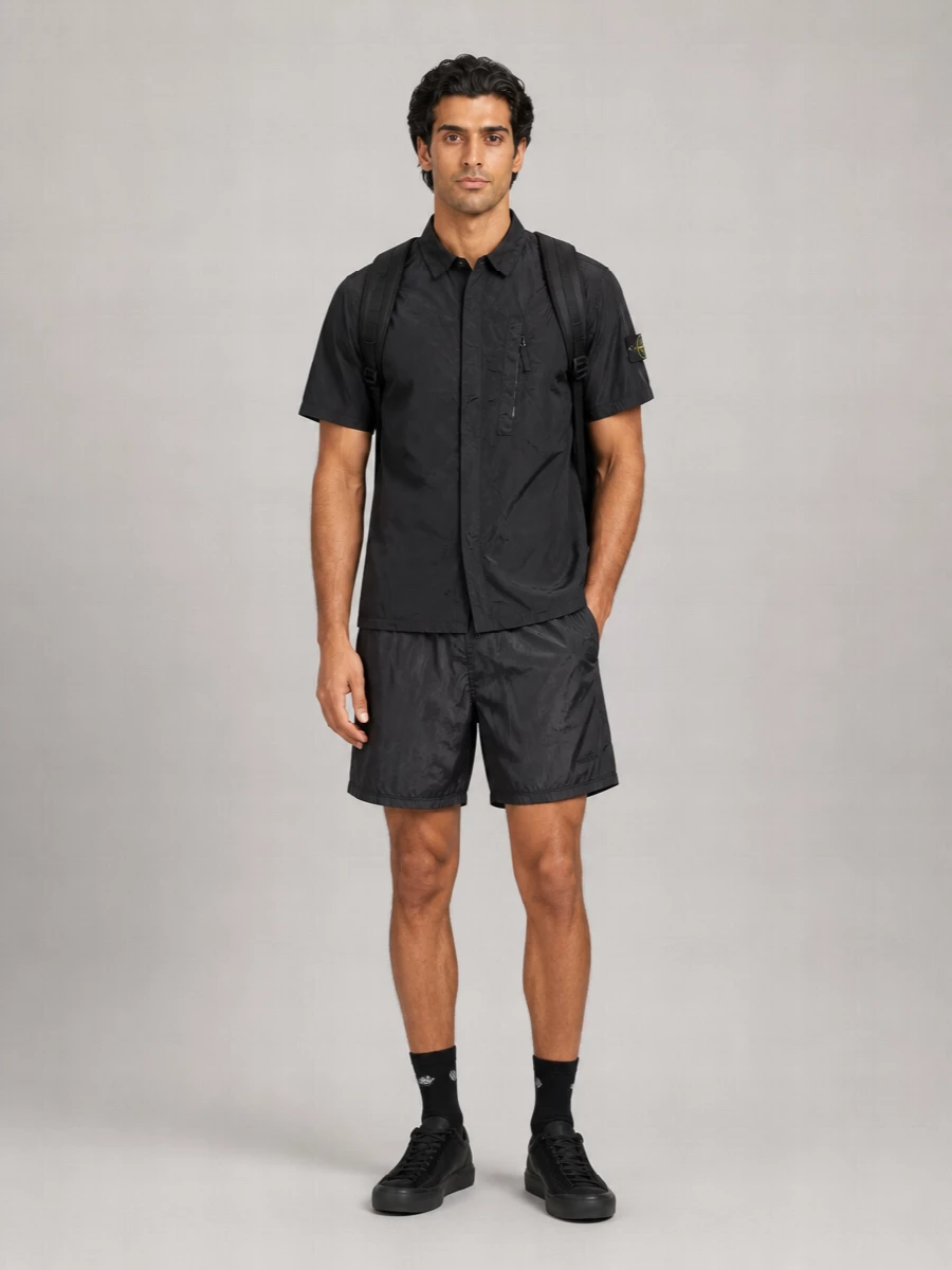 Stone Island Logo-Print Swim Shorts