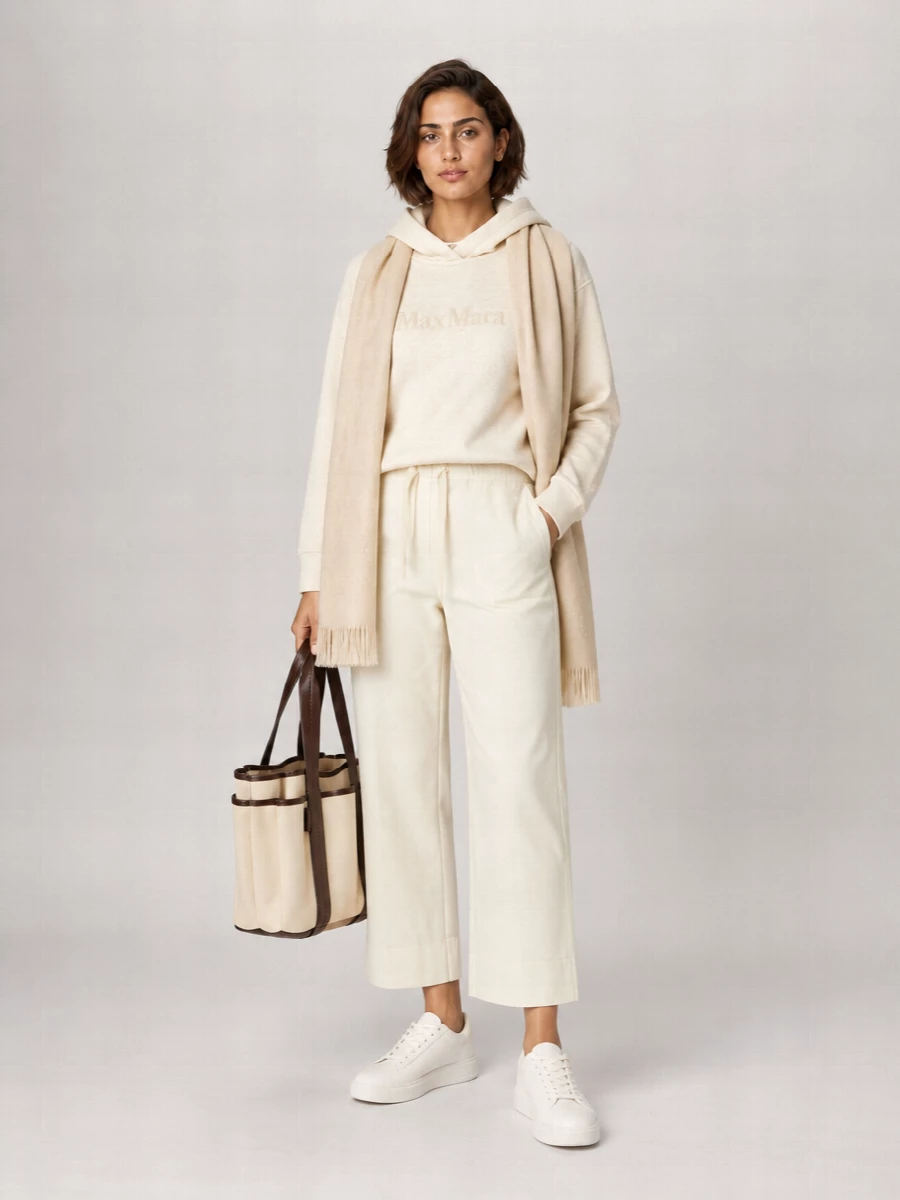 Max Mara Ribbed Loose-Fit Hooded Sweatshirt