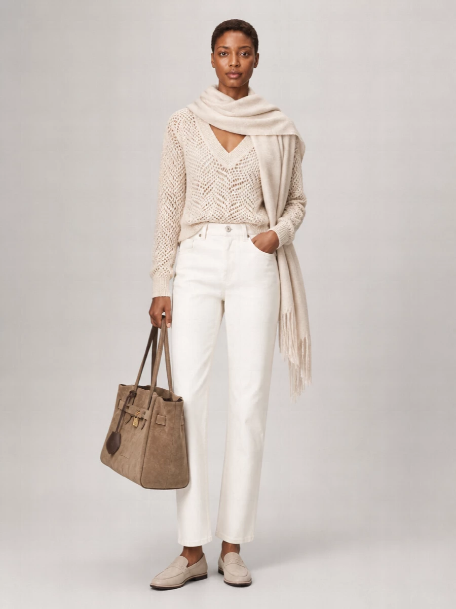 Brunello Cucinelli Cashmere Crew-Neck Ribbed Long-Sleeve Sweater