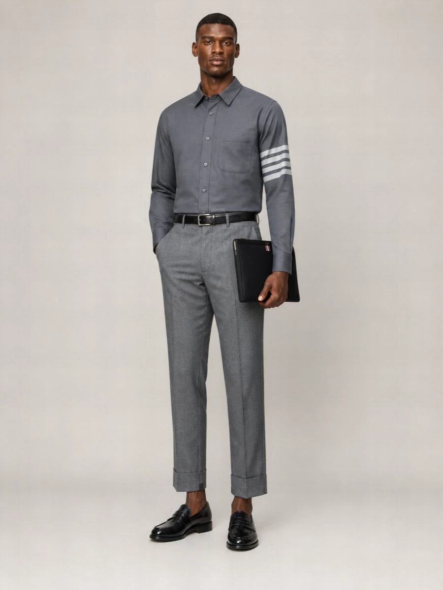 Thom Browne Striped Sleeve Oversized Shirt
