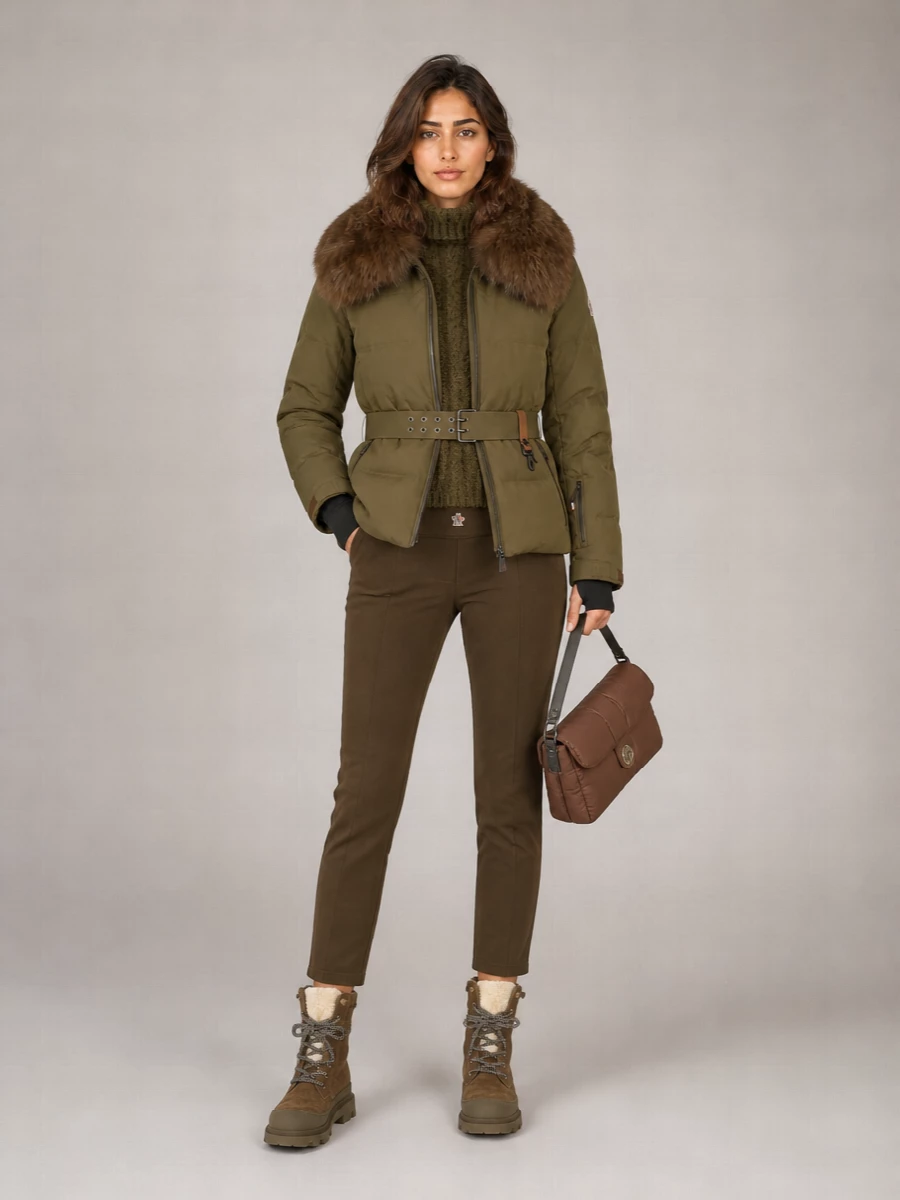 Moncler Grenoble down belted short parka coat
