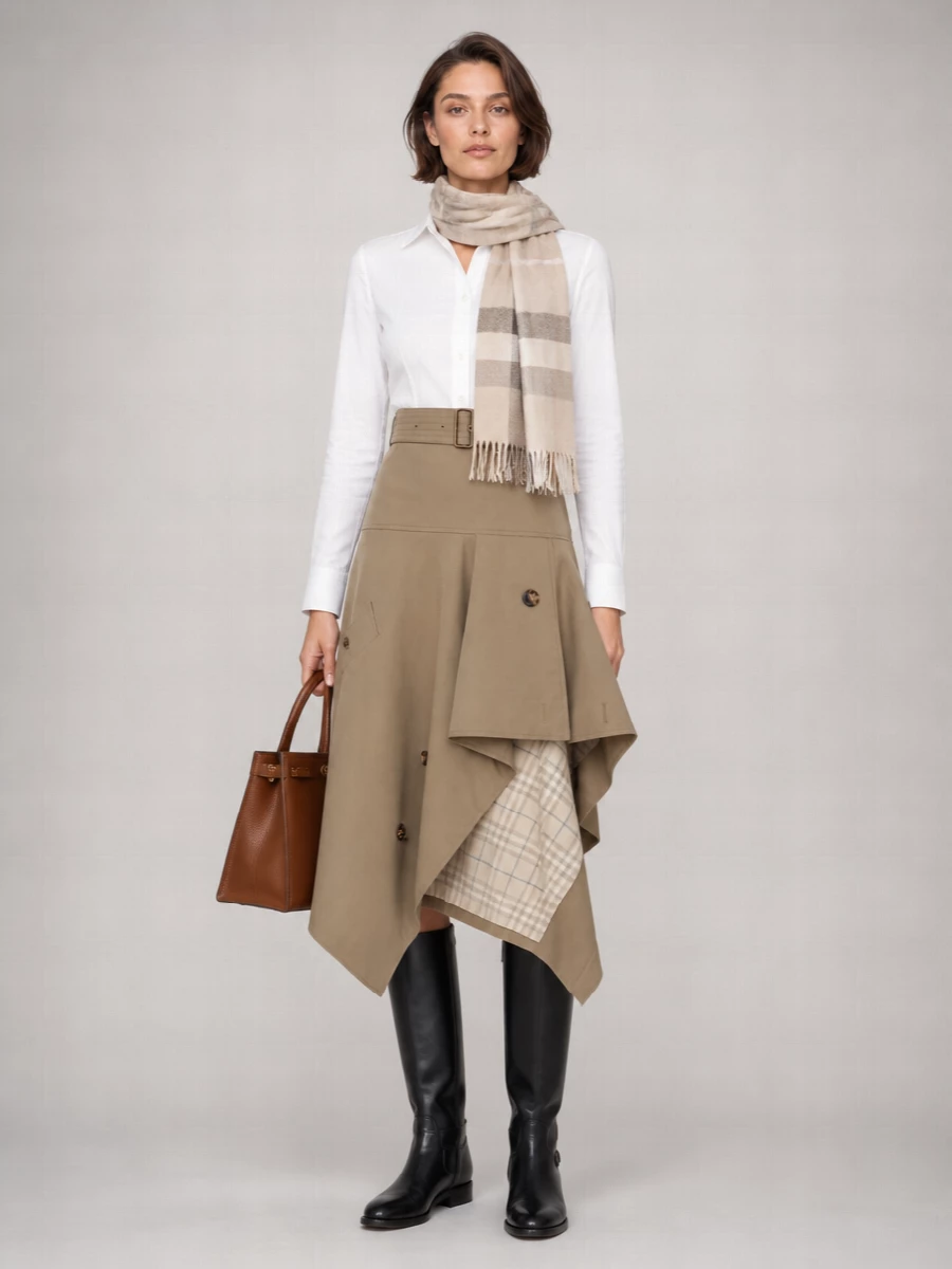 Burberry Cotton Asymmetric Skirt