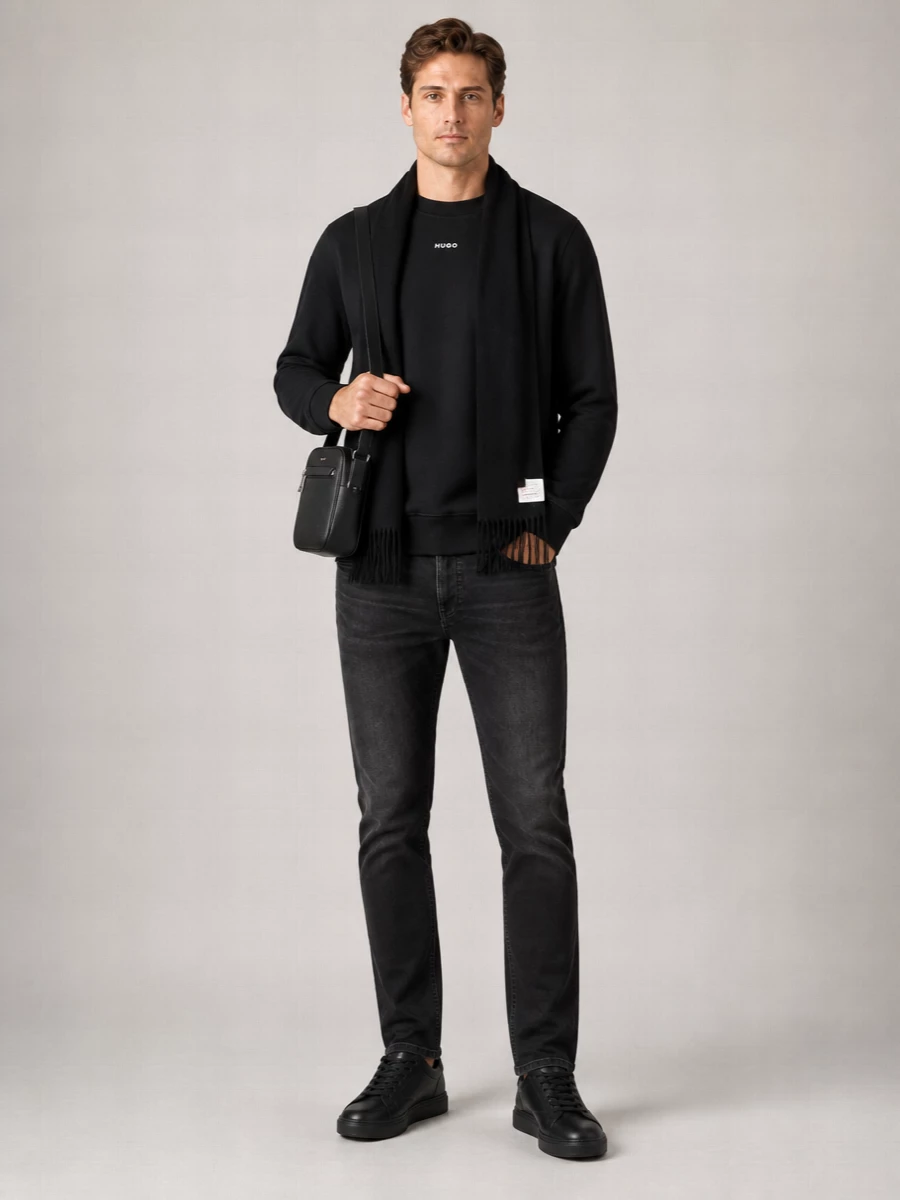 Boss Cotton Long-Sleeve Crewneck Sweatshirt
