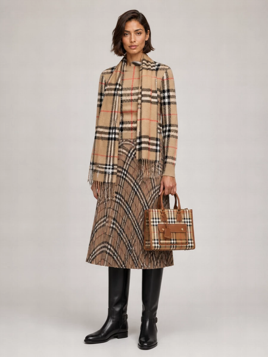 Burberry Cashmere Checked Scarf