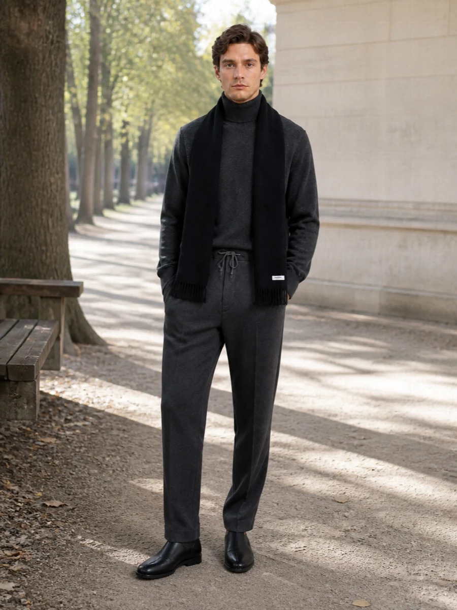 Maison margiela charcoal trouser turtleneck outfit