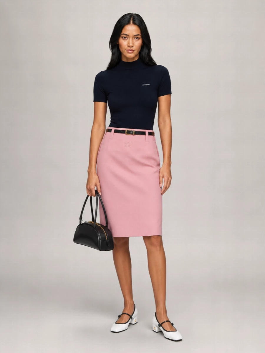 Miu Miu Mohair Mini Straight Skirt