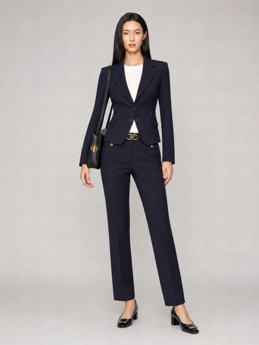 Elisabetta Franchi Single-Breasted Slim-Fit Blazer