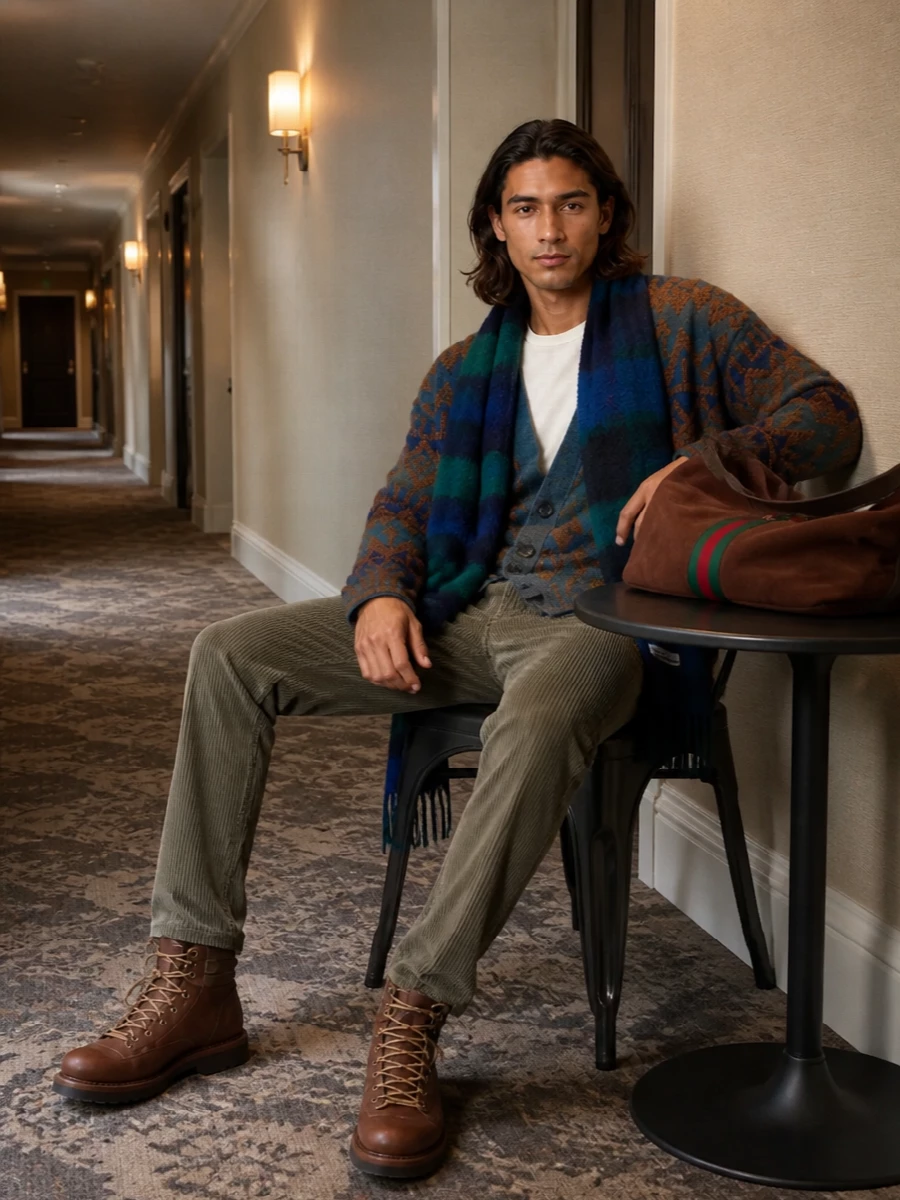 Alanui cardigan brunello cucinelli corduroy boots