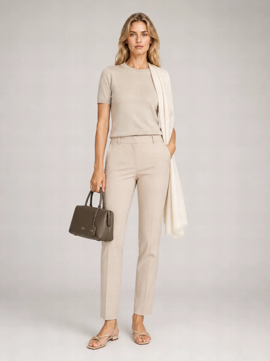 S Max Mara Wool Short-Sleeve T-Shirt