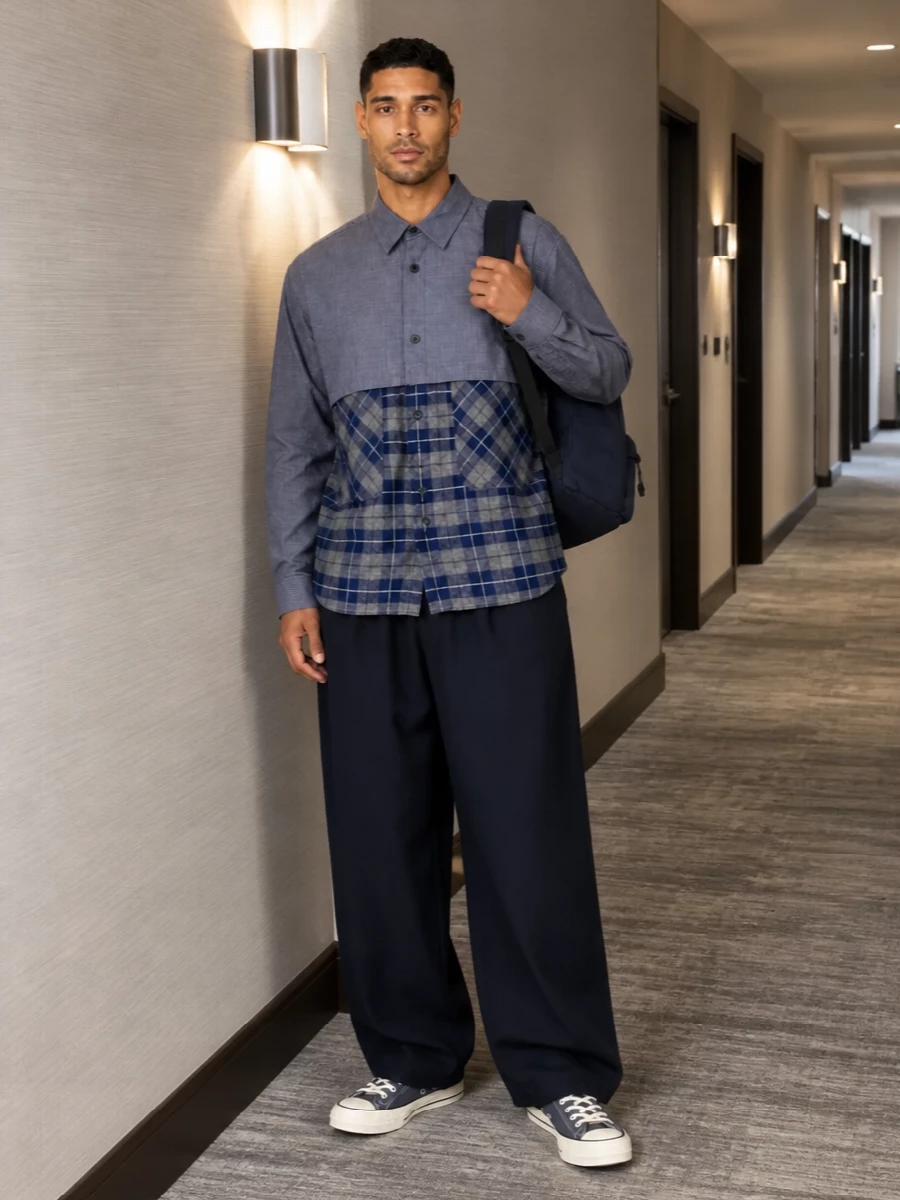 Comme des garcons shirt wide leg trousers high tops