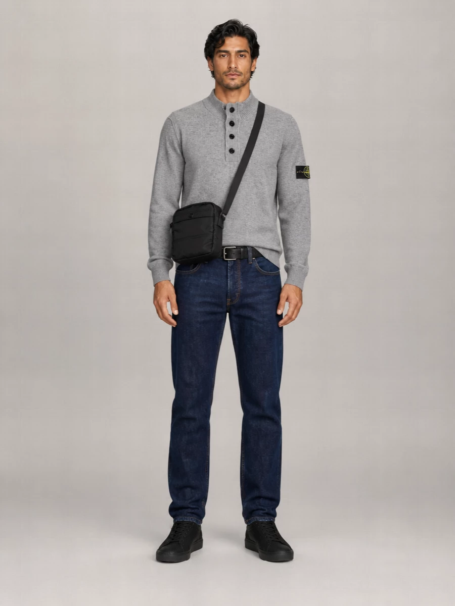 Stone Island mid-rise straight-leg denim jeans