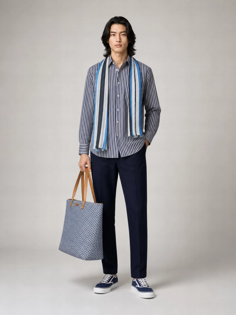 Comme Des Garçons Striped Cotton Shirt