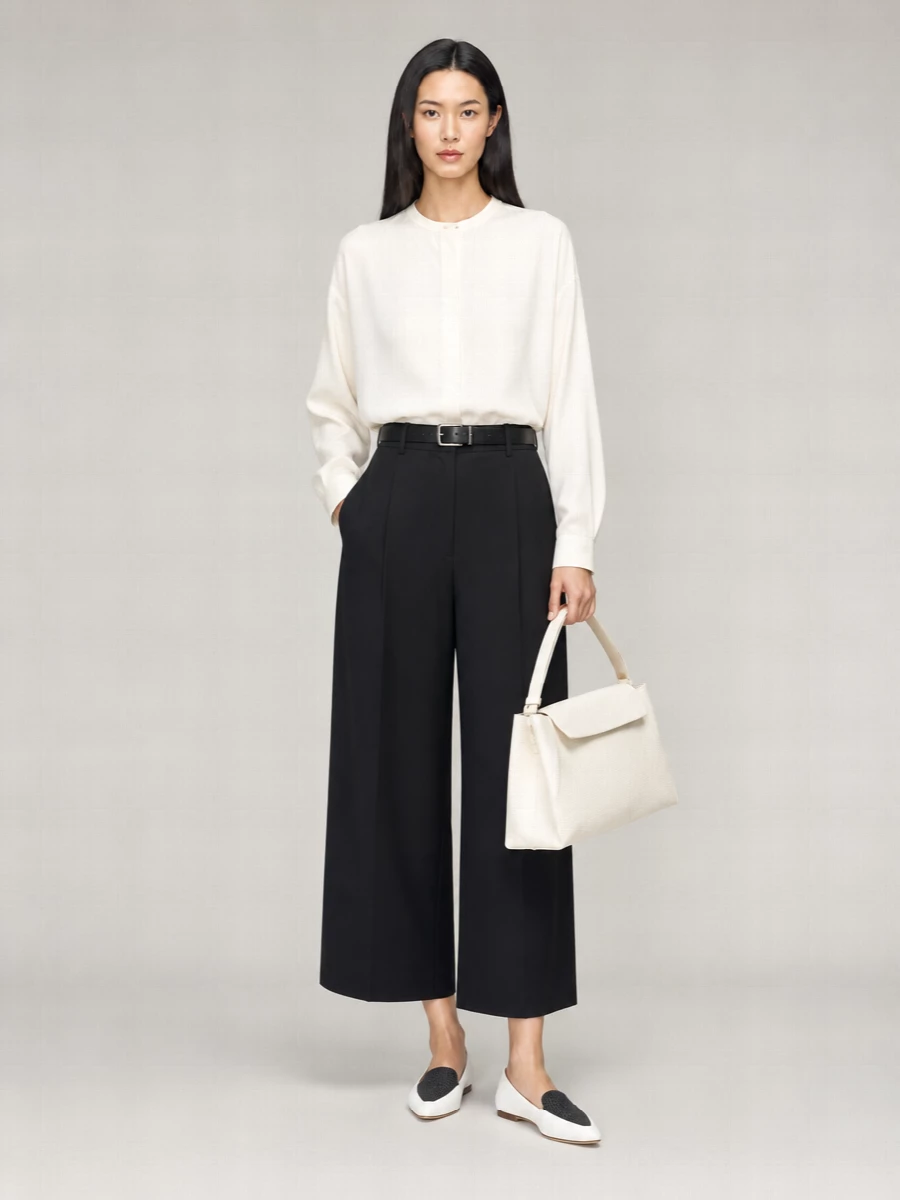 Studio Nicholson Cotton Cropped Wide-Leg Trousers