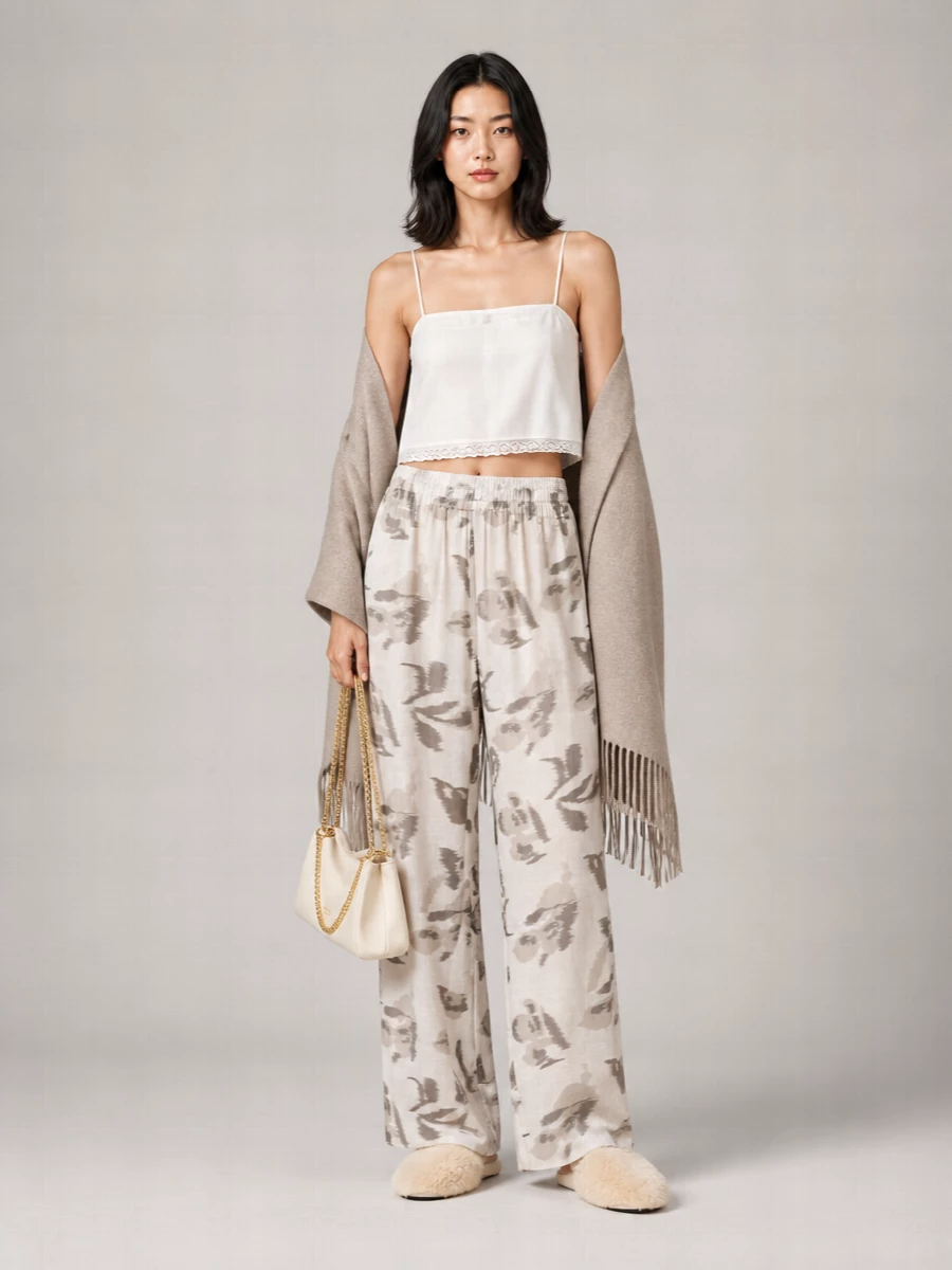 Emporio Armani Linen Printed Straight-Leg Pyjama Bottoms