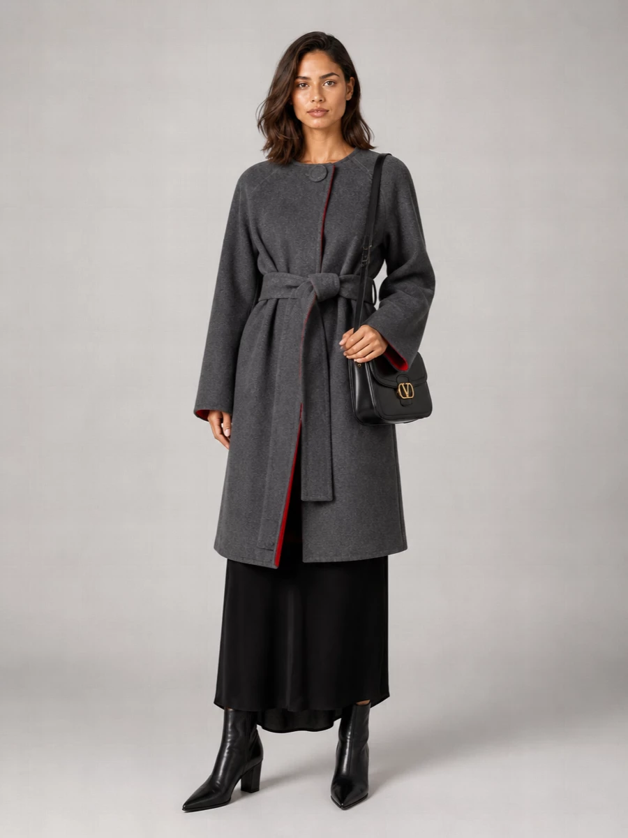 Valentino Wool Cashmere Belted Coat