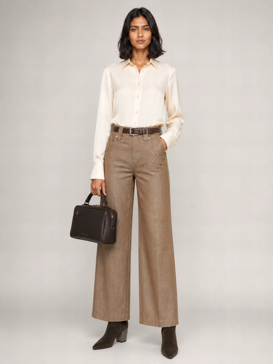 Brunello Cucinelli Lurex Wide-Leg Jeans