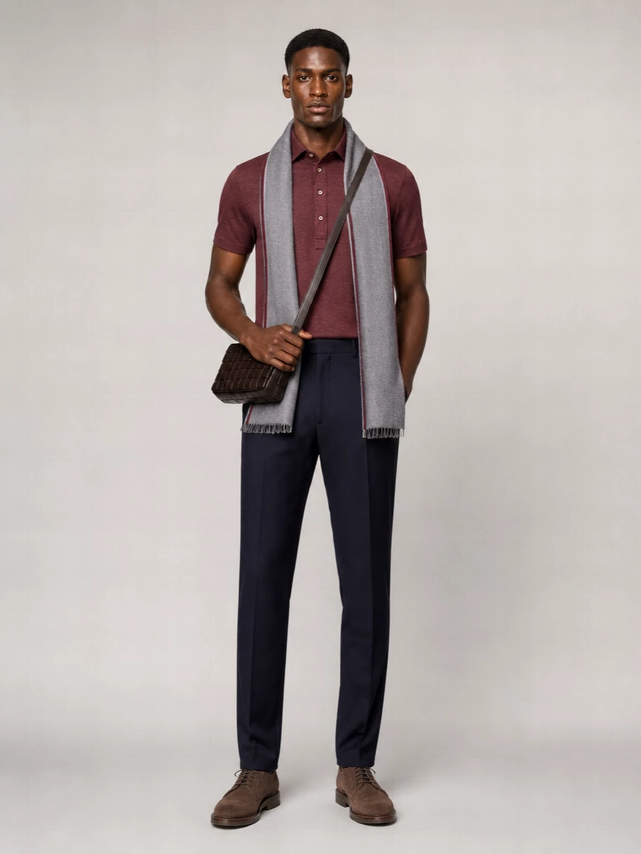 Brunello Cucinelli Wool Silk Cotton Piqué Short-Sleeve Polo Shirt
