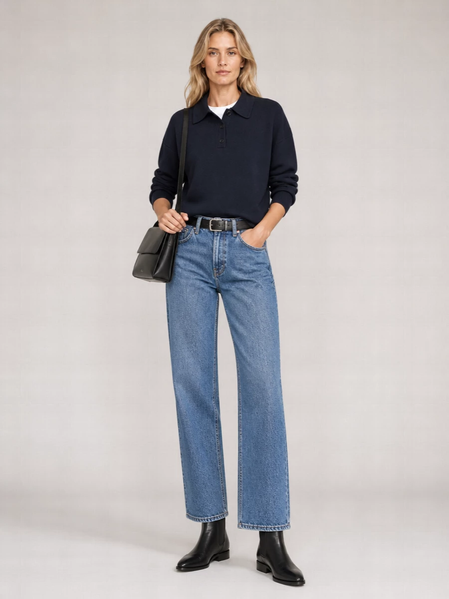 Anine Bing Denim Straight-Leg Jeans