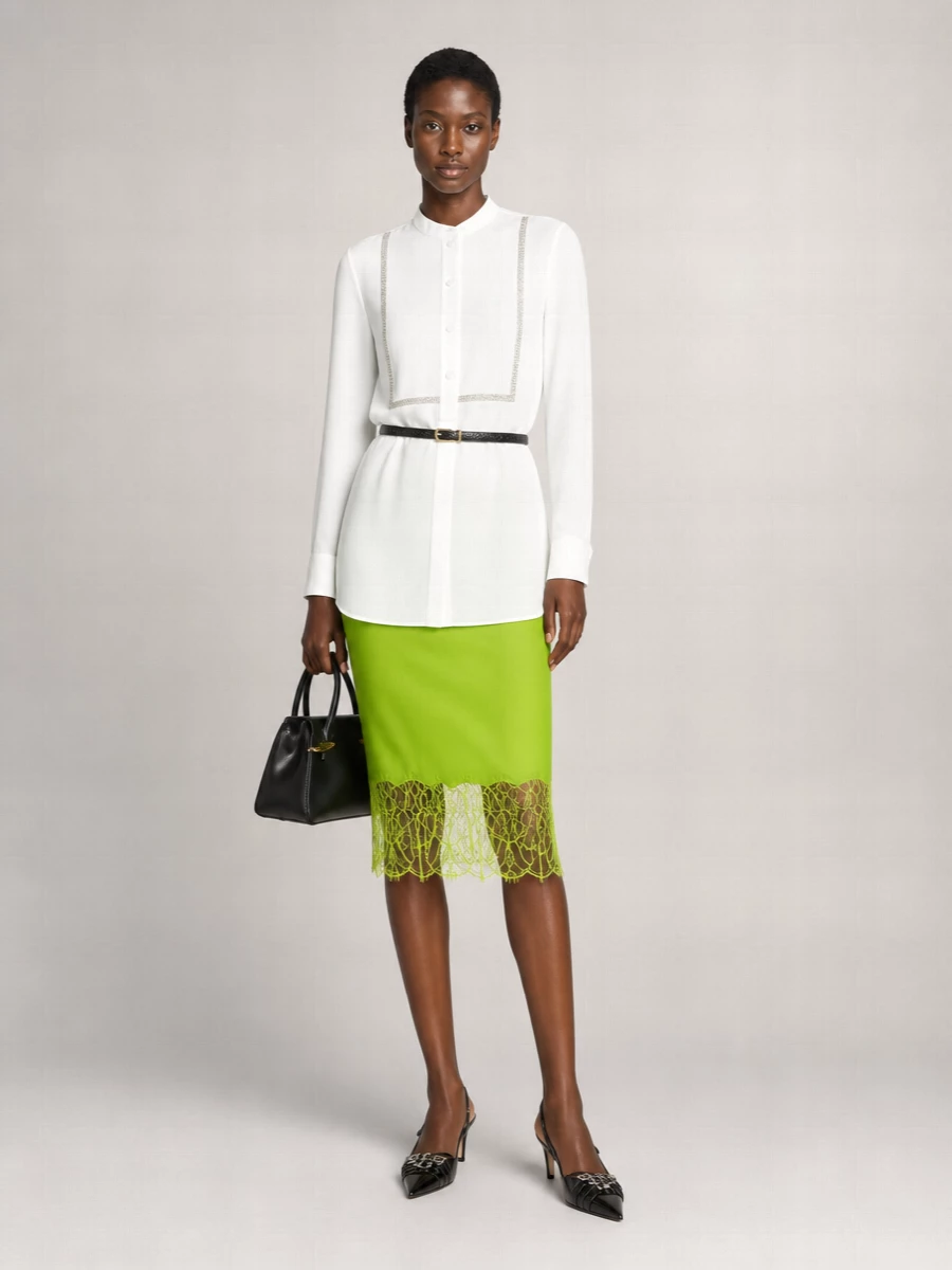 Gucci Satin Fitted Skirt