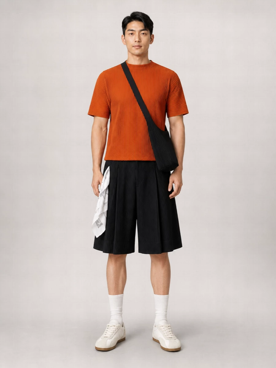 Homme Plisse Issey Miyake Pleated Short-Sleeve Top