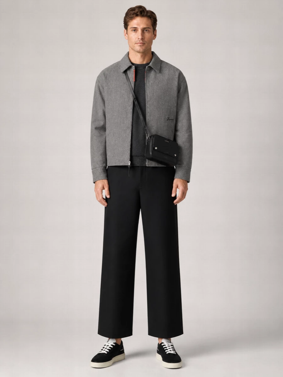 Jacquemus Virgin Wool Zip-Front Shirt Jacket