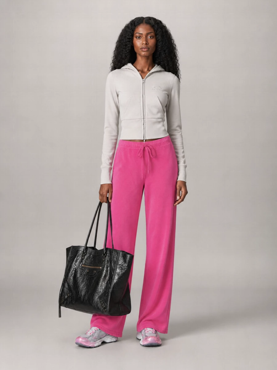 Balenciaga Velvet Wide-Leg Trousers