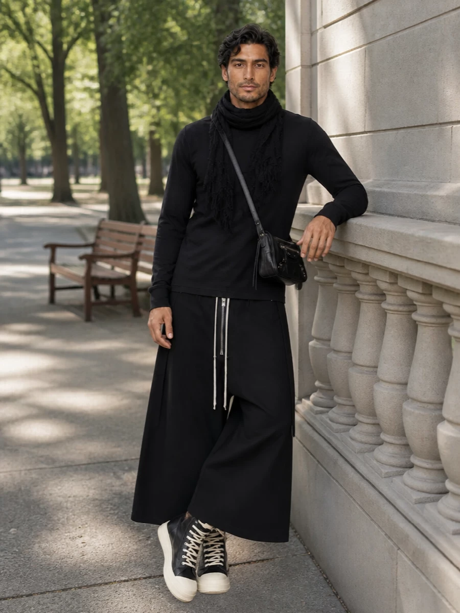 Rick owens drkshdw wide shorts black high tops