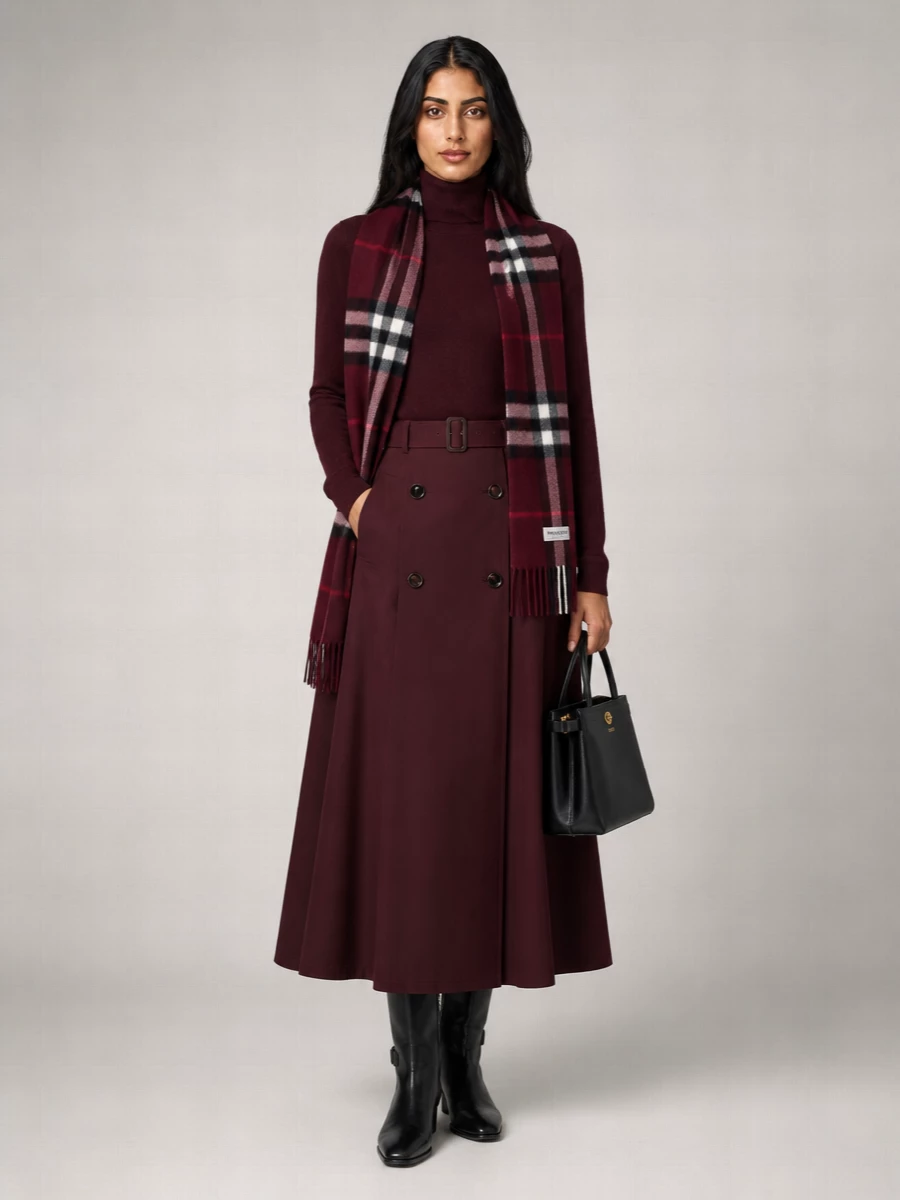 Burberry Cotton Gabardine Full Skirt