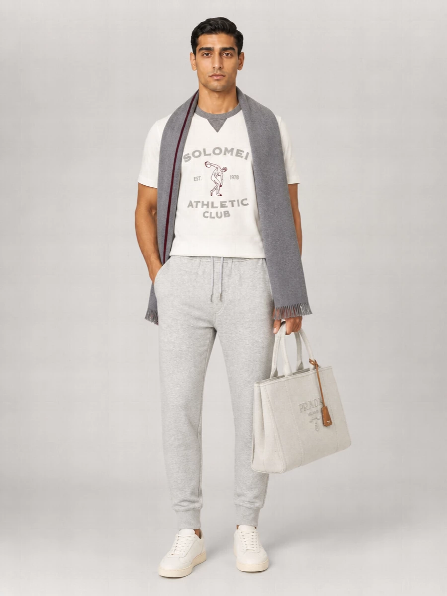 Brunello Cucinelli Cotton Jersey Printed Short-Sleeve T-Shirt
