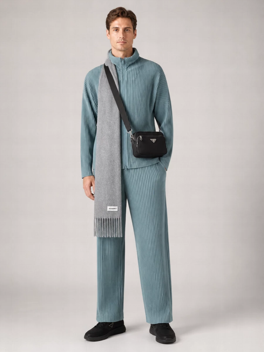 Homme Plisse Issey Miyake Pleated High Neck Zip Jacket