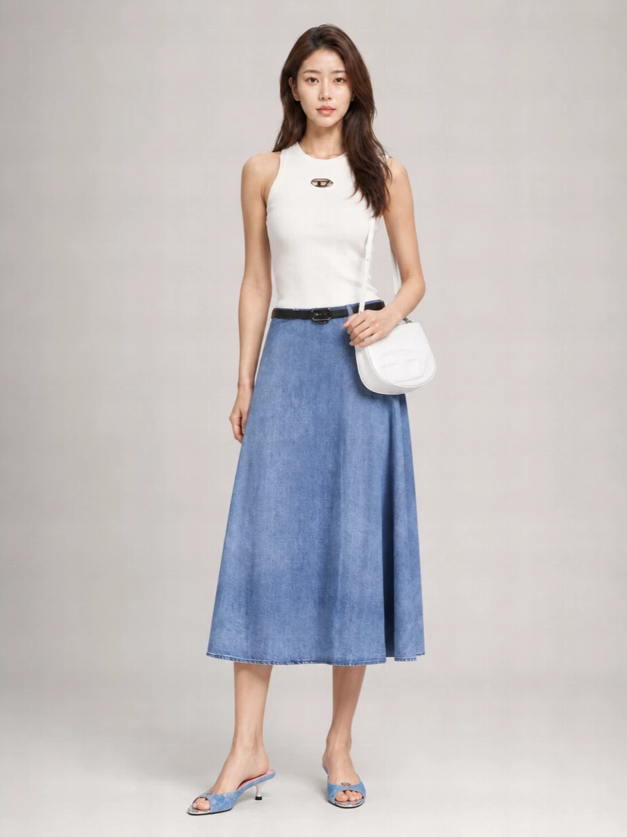 Diesel Midi A-Line Skirt