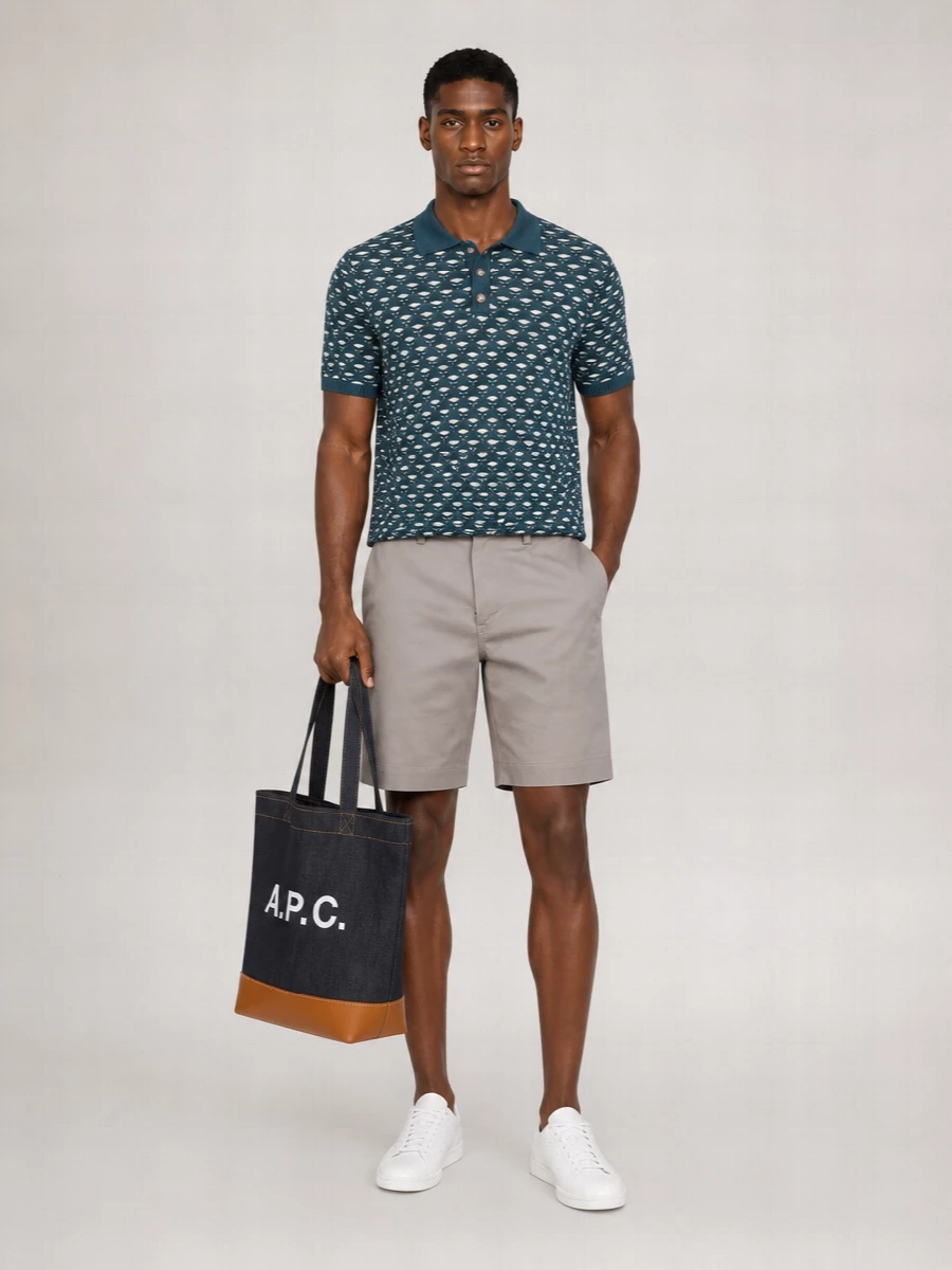 Les Deux Fine-Knit Polo Sweater