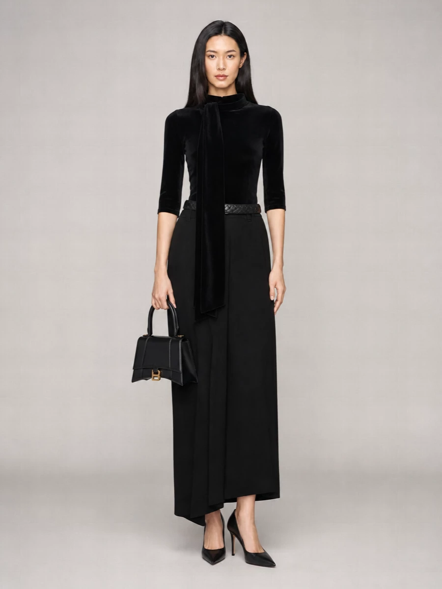 Balenciaga Draped Midi Wrap Skirt