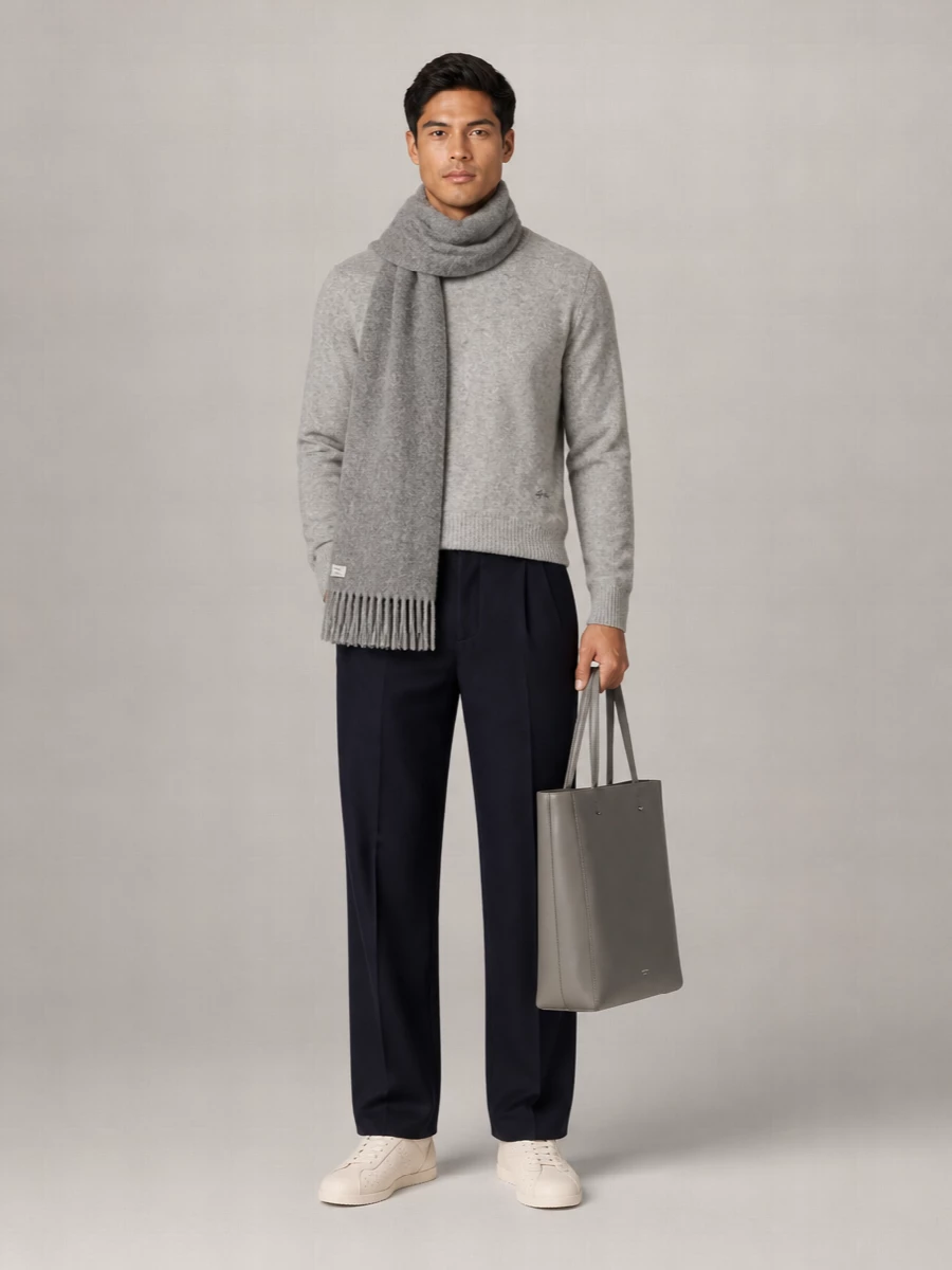 Ami Paris Alpaca Wool Relaxed-Fit Crewneck Sweater
