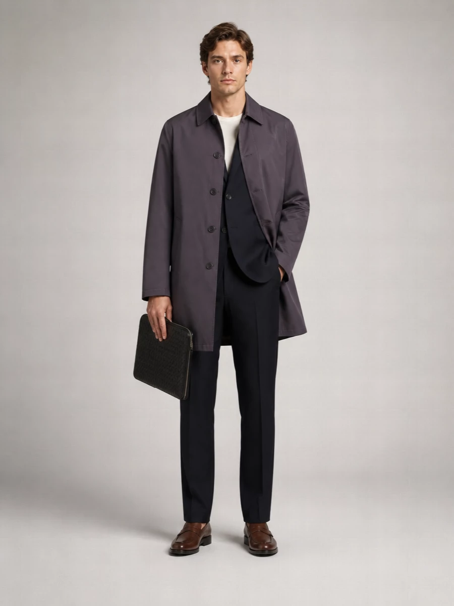 Herno Cotton Single Breasted Midi Coat