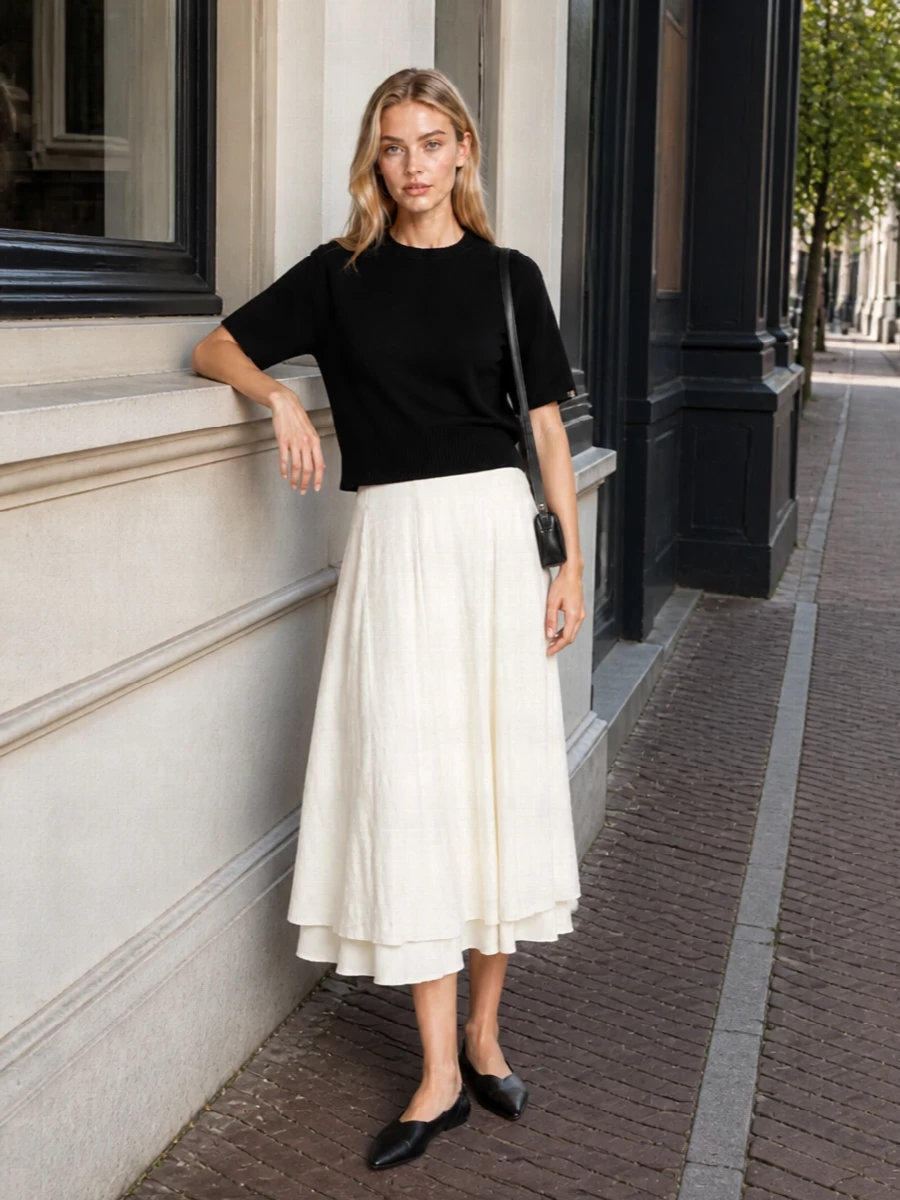 Extreme cashmere jil sander skirt row flats