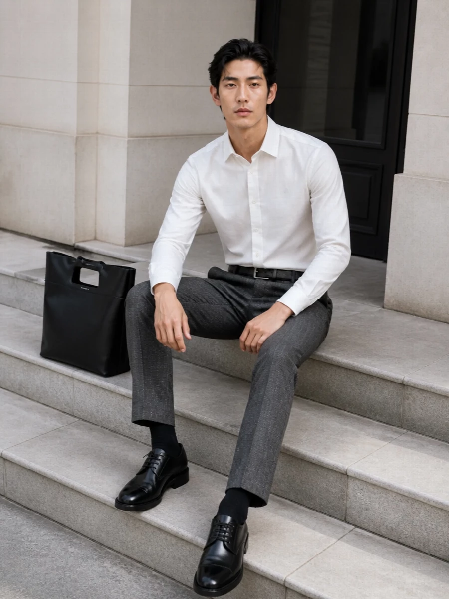 Alexander mcqueen shirt charcoal tailored trousers