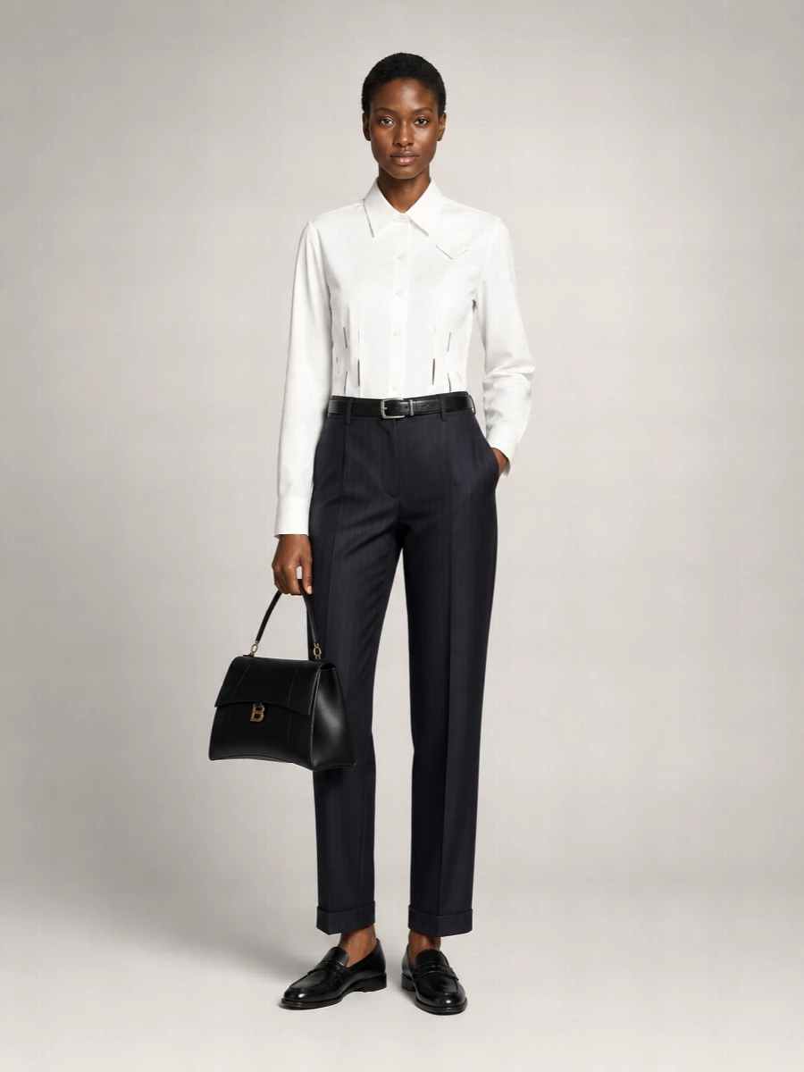 Prada Pinstripe Straight-Leg Suit Trousers