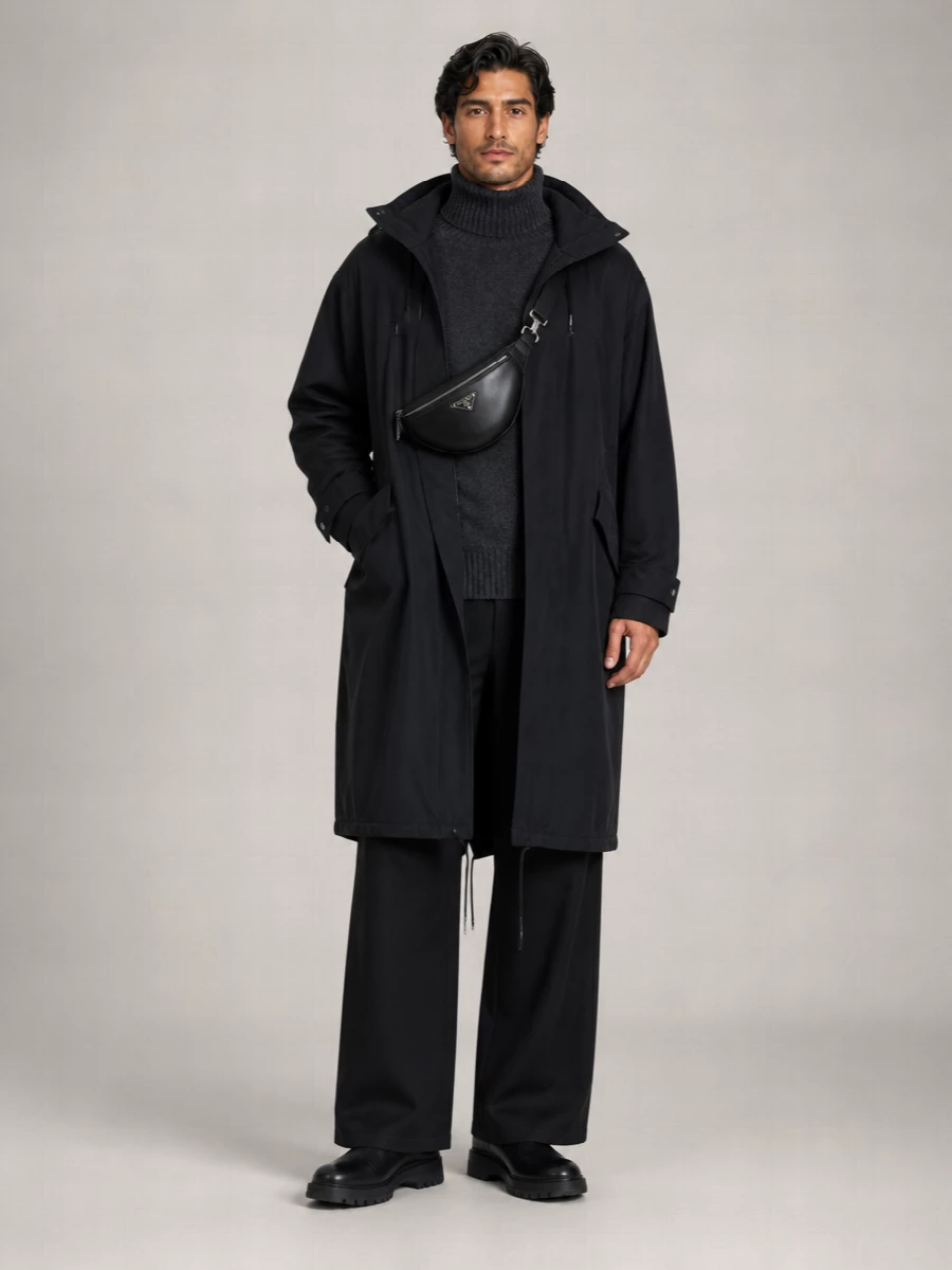 Ami Paris Padded Hooded Parka Jacket