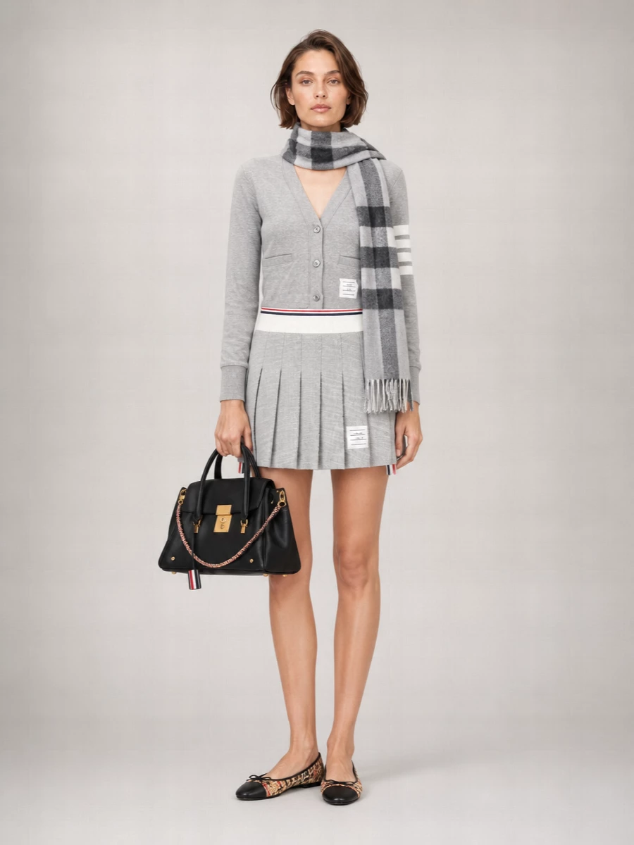 Thom Browne Striped V-Neck Cardigan