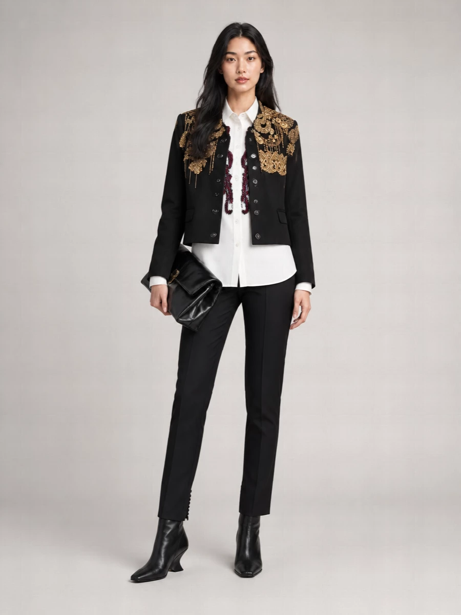 Dries Van Noten embroidered cotton coat