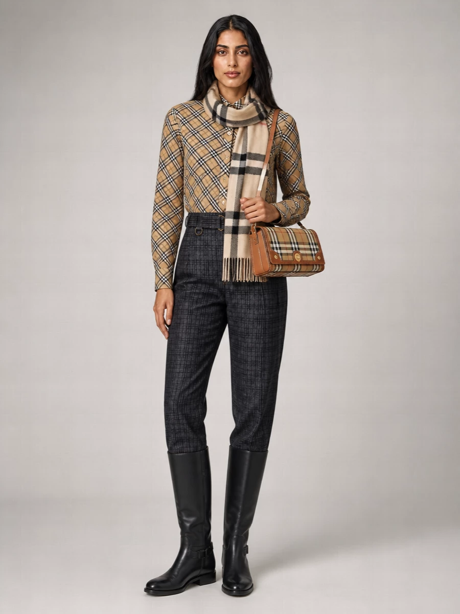 Burberry Checked Slim-Fit Cotton Shirt