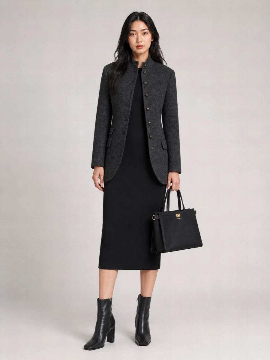 Giorgio Armani Herringbone Single-Breasted Blazer