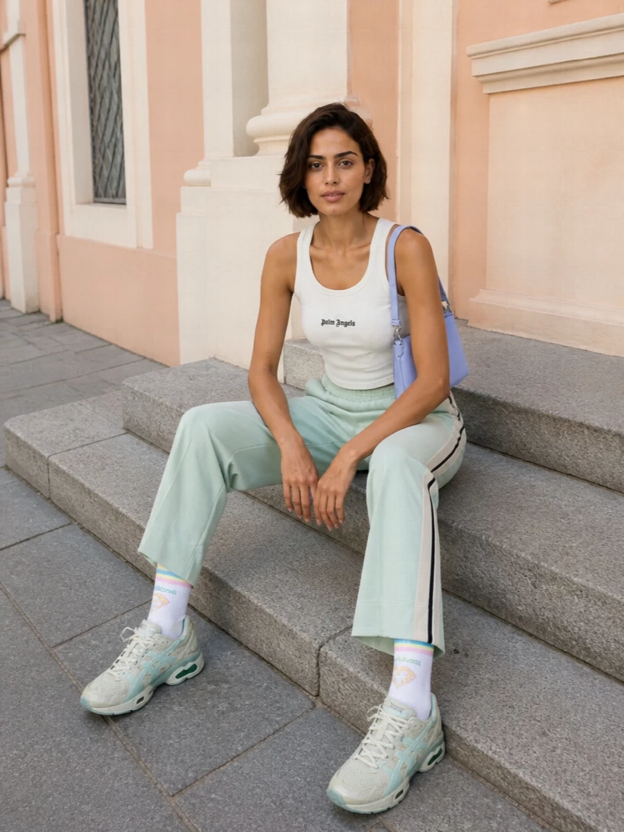 Palm angels track pants mint asics prada bag