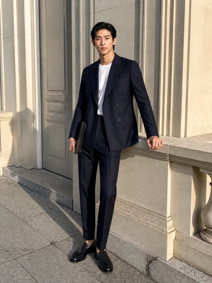 Lardini navy blazer trouser tods loafers