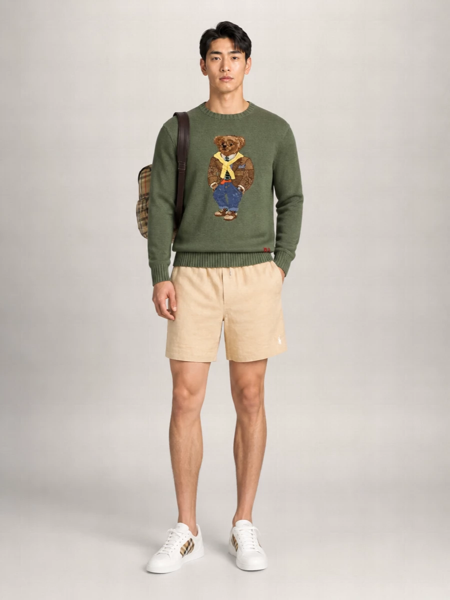 Polo Ralph Lauren Cotton Polo Bear Intarsia Sweater