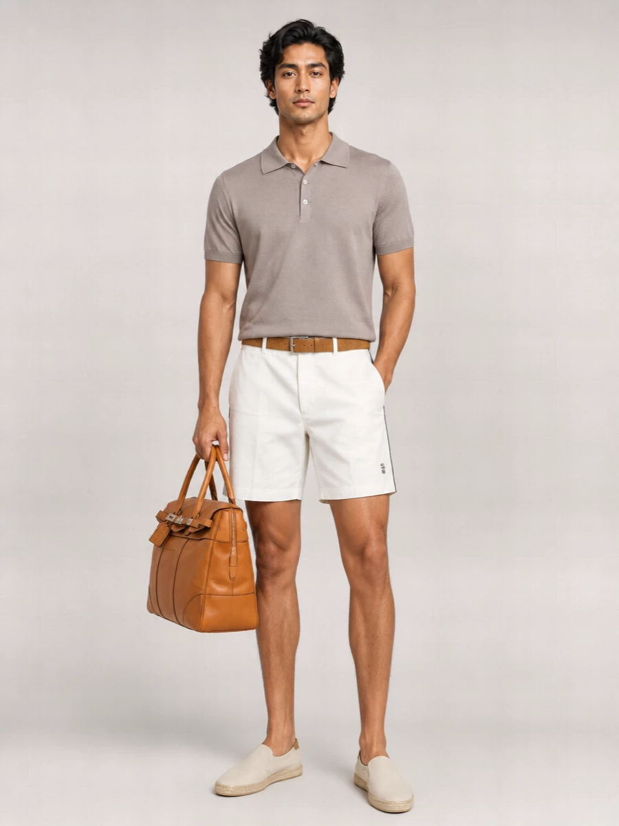 Brunello Cucinelli Swimwear With Adjustable Waistband And Side Stripes