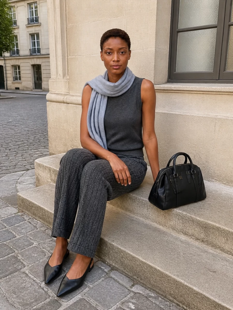 Dolce gabbana charcoal knit pinstripe trousers