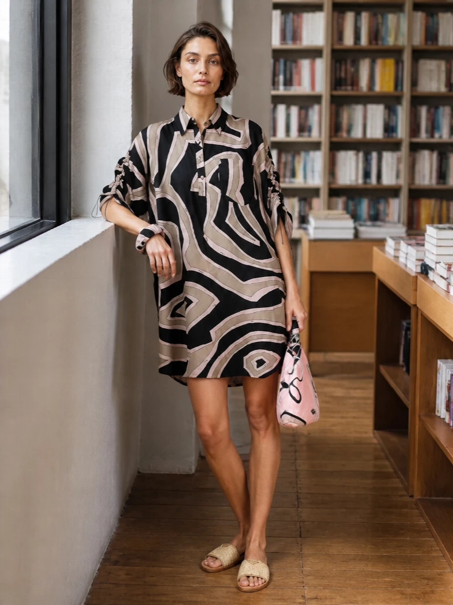 Pucci shirt dress raffia prada sandals outfit